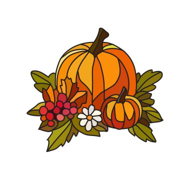 Cadılar Bayramı kabağı, tasarım elementi. Kartlar, davetiyeler, afişler, posterler, baskı tasarımı, mevsimlik tatil geçmişi için kullanılabilir. Sonbahar teması