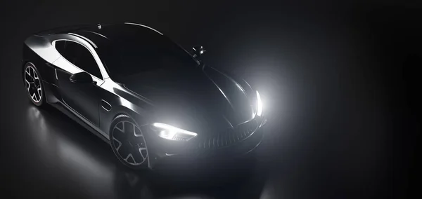 New Luxury Car Black Brandless Modern Style Illustration — Stock Photo, Image