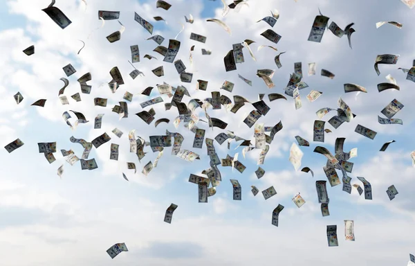 Gökten Para Yağıyor 100 Dolar Mali Konsept — Stok fotoğraf