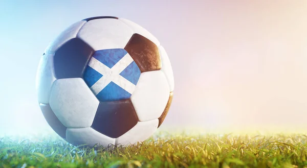 Football Soccer Ball Flag Scotland Grass Scottish National Team — Stock Photo, Image