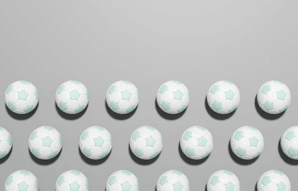 Football Soccer Balls Flat Lay Design Background Sport — Stock Fotó