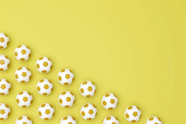 Football Soccer Balls Flat Lay Design Background Sport — Stock Fotó