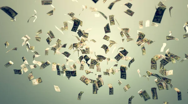 Money falling - one hundred US dollar bills. Financial concept