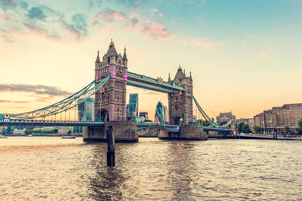Tower Bridge London Sunset River Thames — Foto Stock