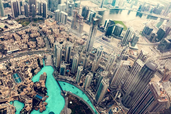 Dubai Emiratos Árabes Unidos Vista Aérea Desde Burj Khalifa Las — Foto de Stock