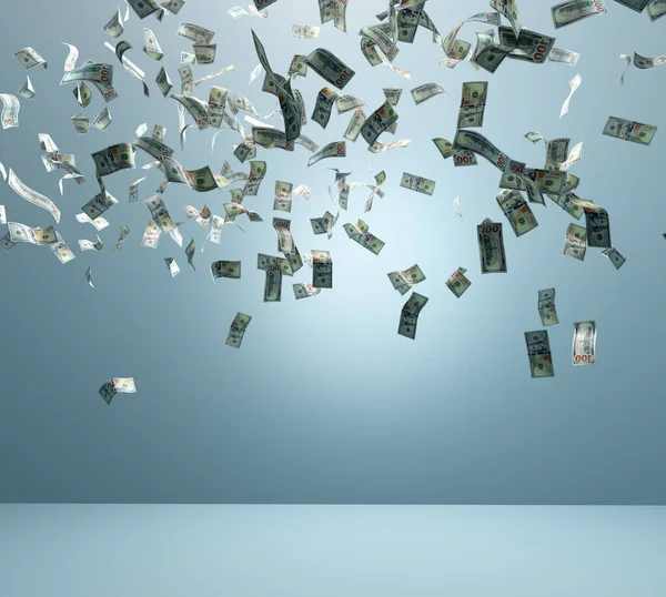 Money Falling One Hundred Dollar Bills Financial Concept — Stock Photo, Image