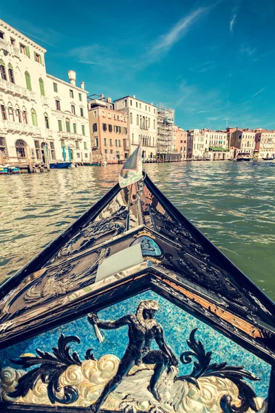 Crucero Góndola Por Gran Canal Venecia Italia Atracción Turística Romántica — Foto de Stock