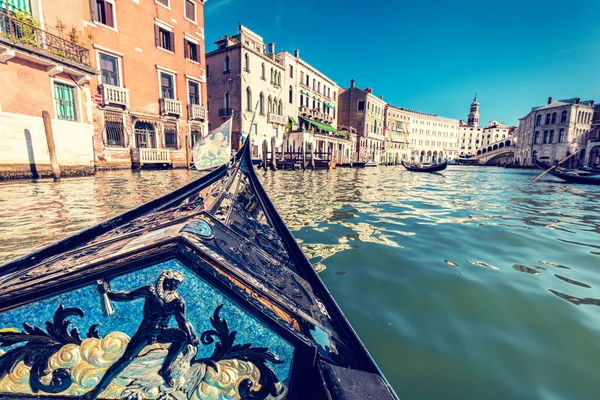 Gondola Rejs Canal Grande Wenecji Włochy Romantyczna Atrakcja Turystyczna — Zdjęcie stockowe