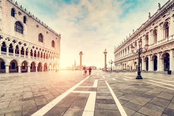 Piazza San Marco Palazzo Ducale Doge Palace Veneza Itália Nascer — Fotografia de Stock
