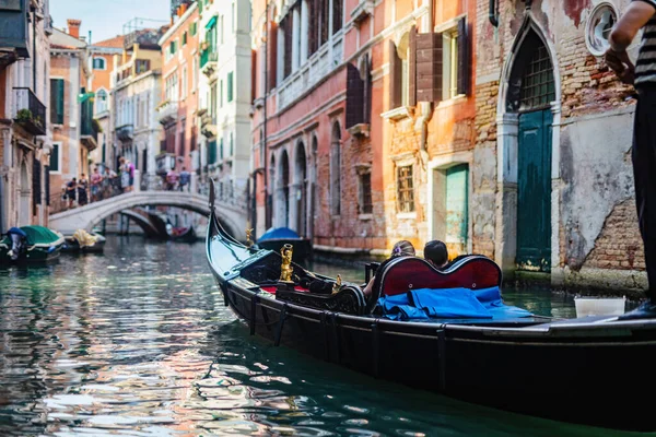 Gondole Sur Canal Venise Italie Voie Navigable Vénitienne Romantique — Photo