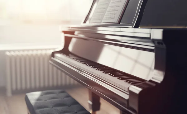 Klasik Grand Piano Gaya Klasik Interior Kamar Instrumen Musik — Stok Foto