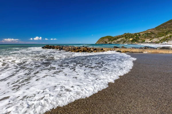 Пляж Море Леванто Италия Лигурия — стоковое фото