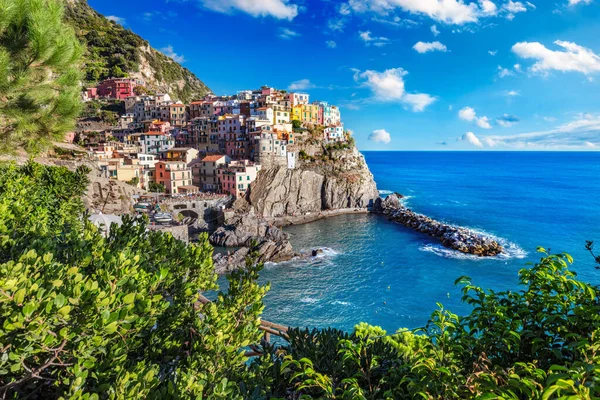 Manarola Cinque Terre Italië Zomer Populaire Toeristische Bestemming Ligurië Kust — Stockfoto