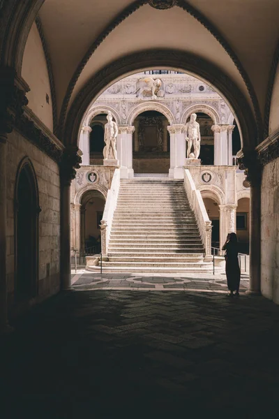 Tangga Kuno Palazzo Ducale Atau Istana Doge Venesia Italia Vintage — Stok Foto