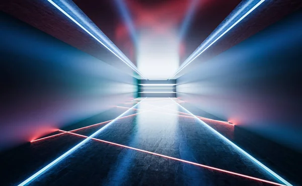 Moderní Radnice Neonovými Světly Lasery Předváděcí Místnost Pozadí — Stock fotografie