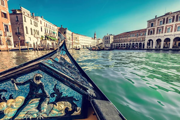 Gondola Kryssning Canal Grande Venedig Italien Romantisk Turistattraktion — Stockfoto