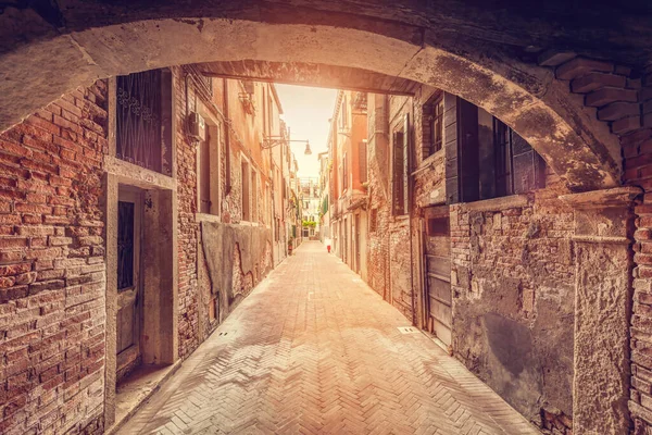 Antiga Rua Italiana Vintage Veneza Itália Arquitetura Antiga Cênica — Fotografia de Stock