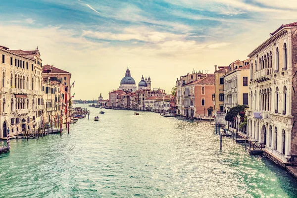 Gran Canal Basílica Salute Venecia Italia Vista Sobre Basilica Santa — Foto de Stock