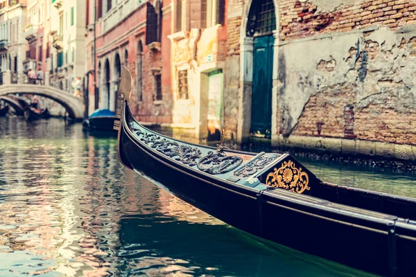 Гондола Канале Венеции Италия Романтический Венецианский Водный Путь — стоковое фото