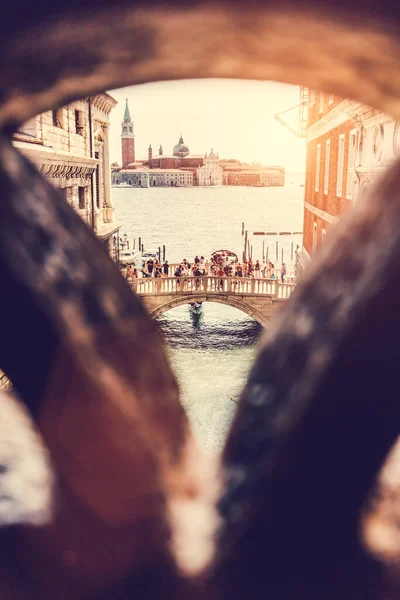 Most Westchnień Widok Wewnątrz Kanał Wenecji Włochy Znany Kierunek Turystyczny — Zdjęcie stockowe