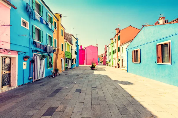Кольорові Пофарбовані Будинки Острові Бурано Поблизу Венеції Італія Італійське Місто — стокове фото