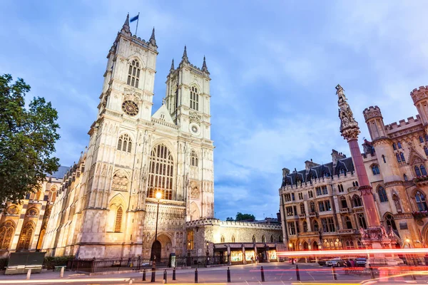 Westminster Abbey Εκκλησία Στο Λονδίνο Ηνωμένο Βασίλειο Βράδυ Ένα Από — Φωτογραφία Αρχείου