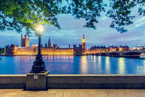 Big Ben Westminster Bridge River Thames London England Seen Park — Stockfoto