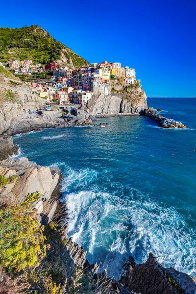 Manarola Cinque Terre Italy Summer Popular Tourist Destination Liguria Coast — Stock Photo, Image
