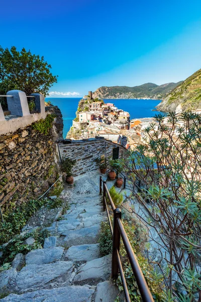 Vernazza Cinque Terre Italia Destino Turístico Popular Costa Liguria —  Fotos de Stock