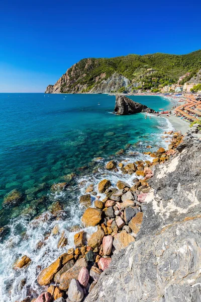 Monterosso Mare Playa Cinque Terre Italia Verano — Foto de Stock