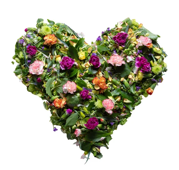 Våren Blomma Hjärta Isolerad Vit Bakgrund — Stockfoto