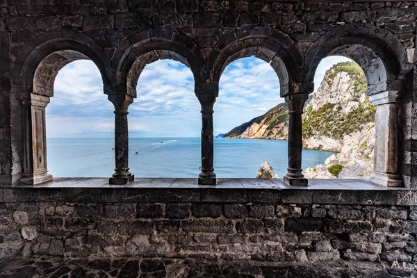 Ancient Window Peter Church Porto Venere Italy Liguria Coast Royalty Free Stock Images