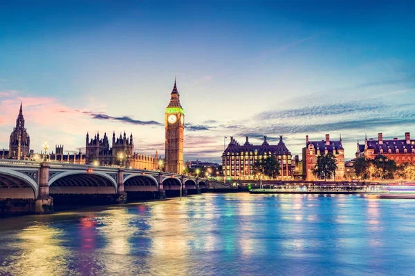 Big Ben Westminster Bridge Der Themse London England Großbritannien Bei — Stockfoto