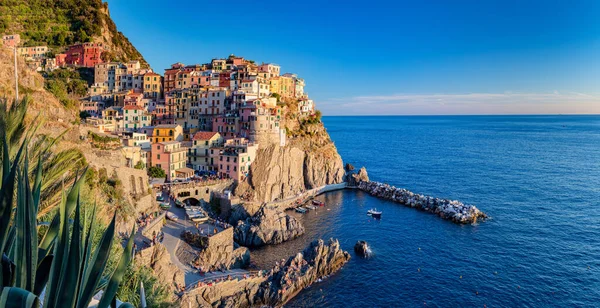 Manarola Cinque Terre Italia Panorama Destino Turístico Popular Costa Liguria — Foto de Stock