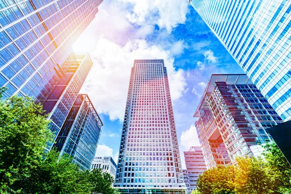 Modern Business Skyscrapers High Rise Buildings London — Stock Photo, Image