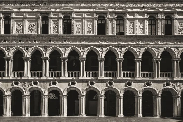 Kolommen Met Bogen Palazzo Ducale Doge Palace Venetië Italië Vintage — Stockfoto