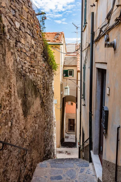 Smalle Italiaanse Straat Porto Venere Italië Historische Architectuur — Stockfoto