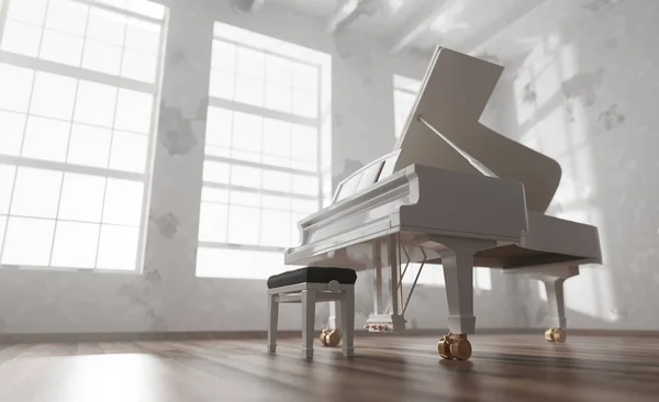 Classic Grand Piano Classical Style Room Interior Musical Instrument — Stok Foto