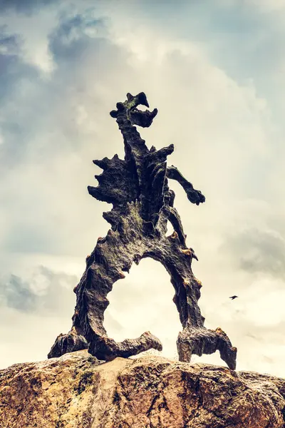 Вавельская Статуя Дракона Кракове Польша Стоковое Изображение