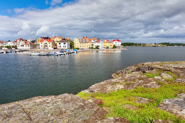 Blick Auf Karlskrona Häuser Der Ostseeküste Schweden Von Der Insel Stockbild