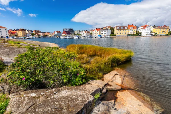 Uitzicht Karlskrona Huizen Aan Oostzeekust Zweden Vanaf Het Eiland Stakholmen Stockfoto