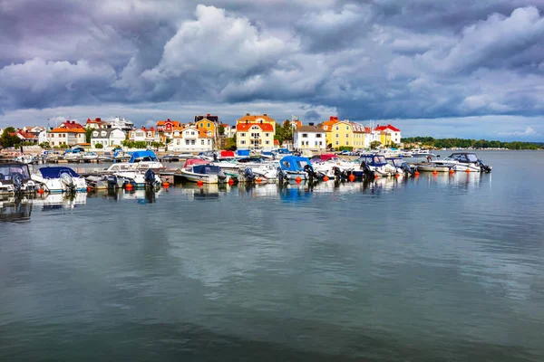 瑞典波罗的海沿岸Karlskrona的斯堪的纳维亚港口 图库图片