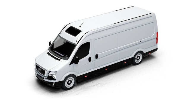 White Van Isolated White Background Royalty Free Stock Images