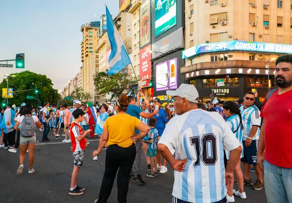 Buenos Aires Argentinien 2022 Teilnehmer Der Feier Zum Sieg Der — Stockfoto