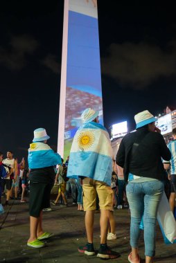 Buenos Aires, Arjantin - 17.12.2022: Fransız takımına karşı oynanacak final maçına Arjantin Millî Futbol Takımı 'nın katılımcıları