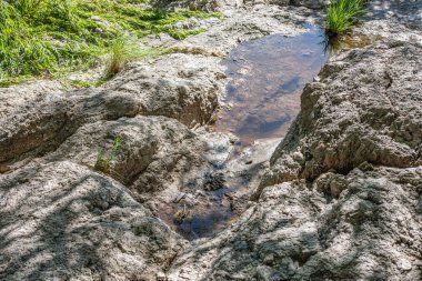stone texture of rock formations close up
