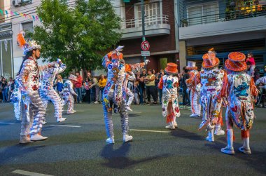 Buenos Aires, Argentina - 19 February 2023: Participants at the carnival in Buenos Aires Argentina