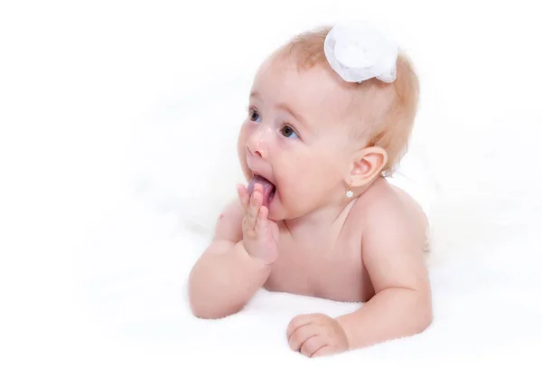 Bebé Feliz Sobre Fondo Claro — Foto de Stock