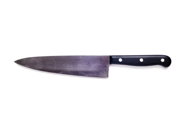 Kuchyňský Nůž Plastovou Rukojeť Izolované Bílém Pozadí — Stock fotografie
