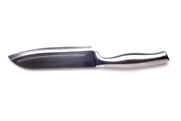 Старый Кухонный Нож Металлической Ручкой Белом Фоне — стоковое фото